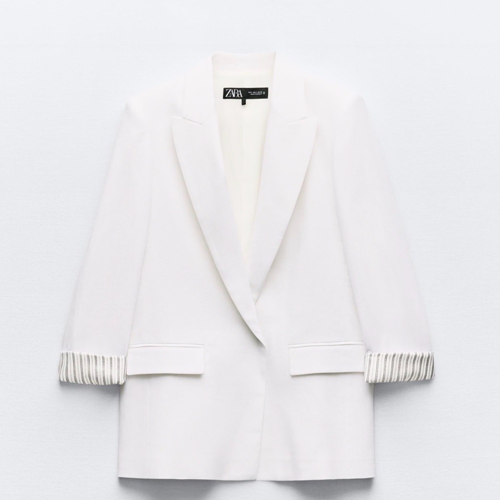 Zara Women's Elegant Linen Blazer XL